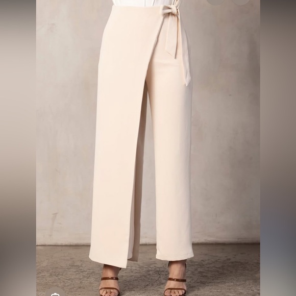 Veiled Pants - Veiled Collection Chic Cream Wide Leg Pants